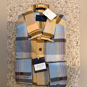 NWT Calder Carmel Men's Luxury Plaid Sport Shirt - Large